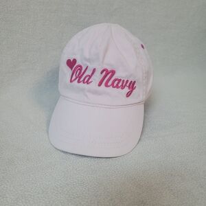 Old Navy Hat,Toddler, Pink Embroidered Baseball Cap, Hearts
